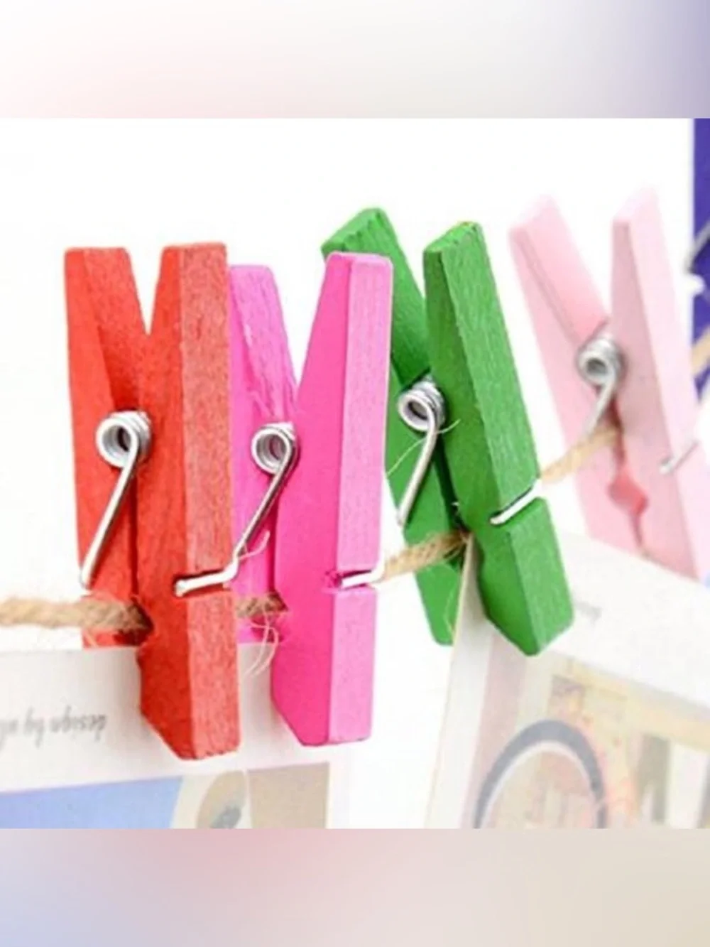 Decorative Mini Wooden Pegs Clips for Crafting & Hanging Photo Wooden Clip